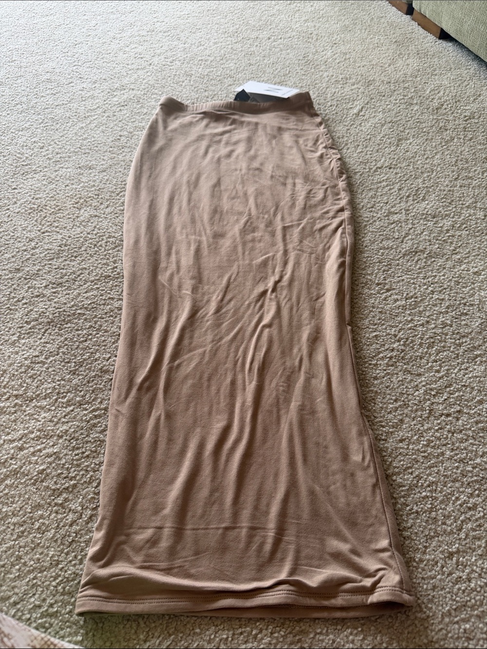 naked wardrobe Midi Bodycon Skirt in Tan